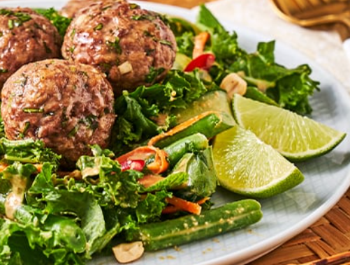 2 MEAT BALLS WITH SALAD